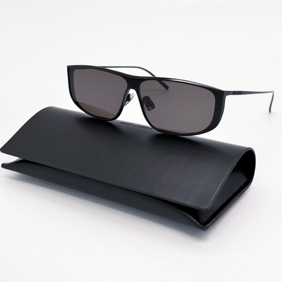 NEW SAINT LAURENT SL605 LUNA 002 SILVER SUNGLASSES SL 605 SHIELD - Picture 1 of 11